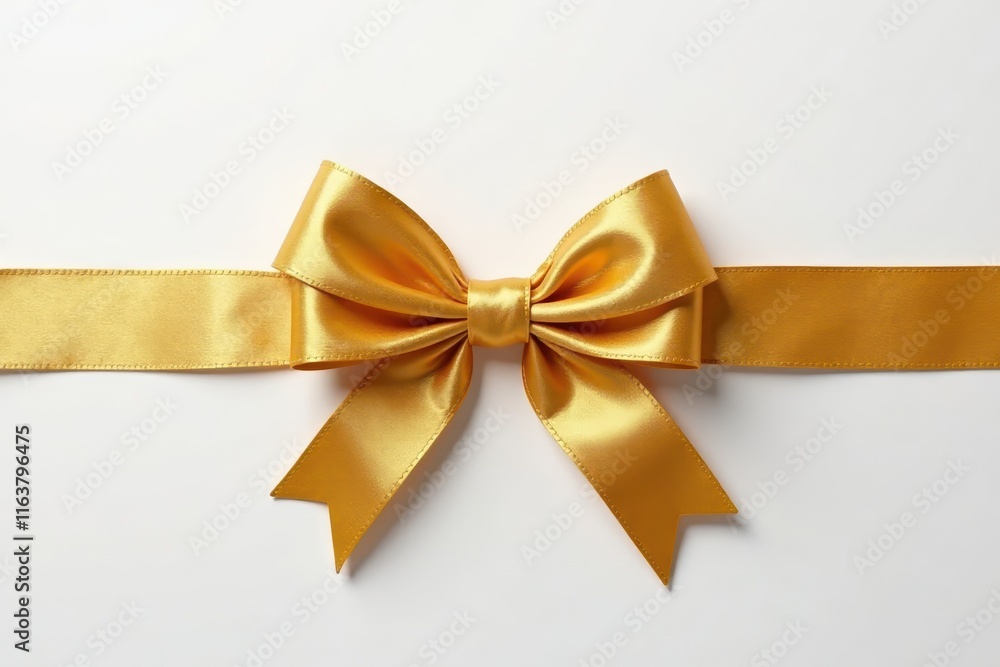 Decorative gold ribbon with a beautiful bow tied in a elegant loop , gold ribbon, fashion accessories , party supplies Decorative gold ribbon with a beautiful bow tied in a elegant loop , gold ribbon, fashion accessories , party supplies