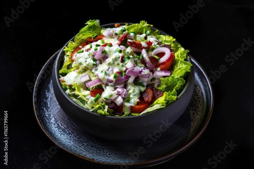 Tasty Wedge Salad with Artful Drizzle photo