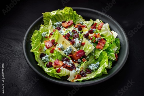 Obraz na płótnie Blue Cheese Dressing Drenched Iceberg Lettuce Wedges with Cranberry w salonie