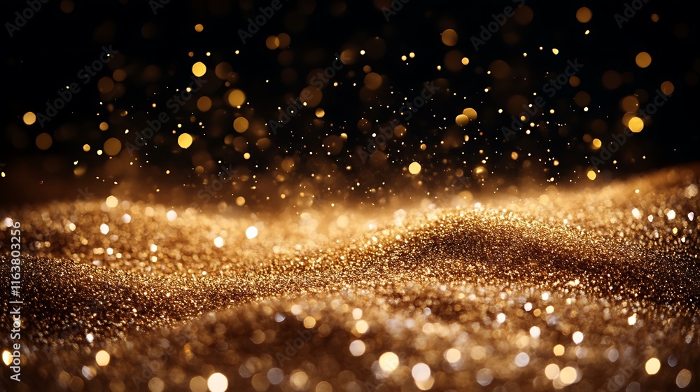 Obraz premium Golden Glitter Sparkling Background Texture