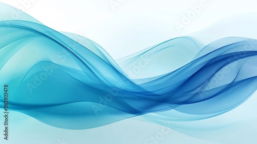 abstract design of simple blue and green waves on a white background, showcasing minimal and modern aesthetics