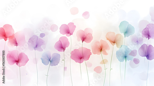 Wallpaper Mural Artistic watercolor illustration of sweet pea flowers in soft colors Torontodigital.ca