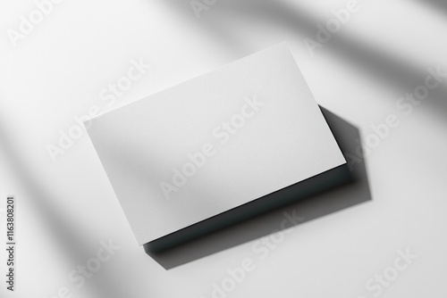 Minimalist design showcasing blank card on smooth surface with s
