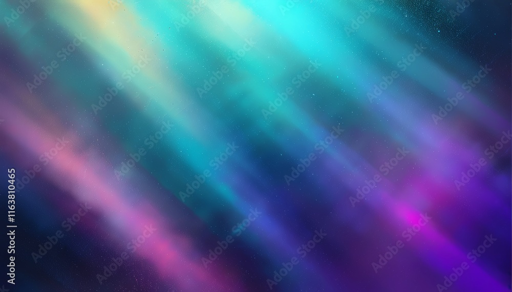 Abstract Radiant Background with Cyan and Purple Shades in a Stellar Midnight Scene