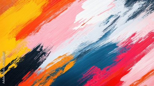 Vibrant strokes create dynamic interplay of colors, evoking ener photo