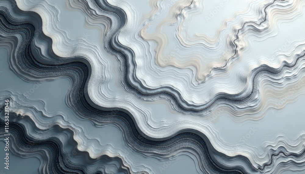 Swirling grey and white veining, polished surface, texture, luxury, building Swirling grey and white veining, polished surface, texture, luxury, building