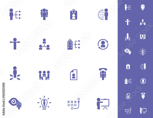 Universal business management and human resources icon set. Universal icons for web and mobile. Vector.