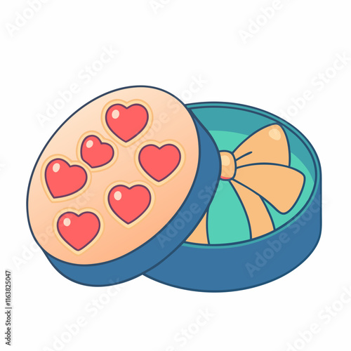 Valentine's day celebration romantic gift box sweet treats cozy home close-up view love concept