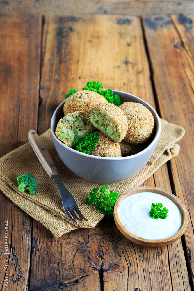 vegetarische Frikadellen mit Brokkoli und Haferflocken