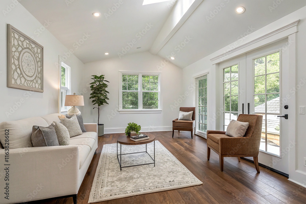 Fototapeta premium Minimalist living space with clean lines