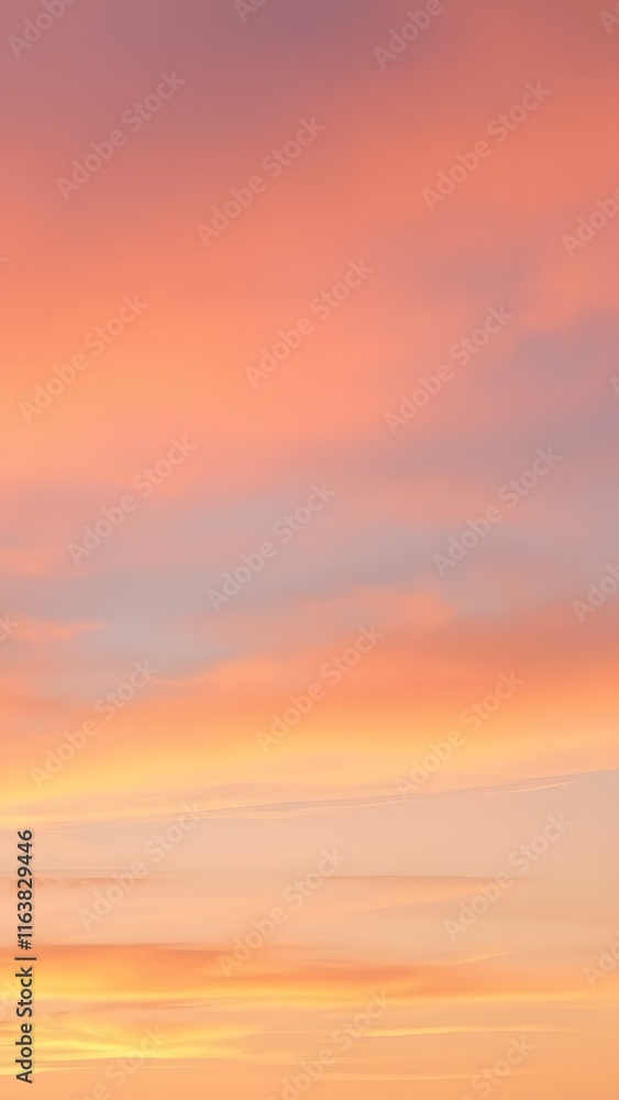 Obraz premium Pastel Sunset with Soft Clouds - Vertical Phone Wallpaper Background