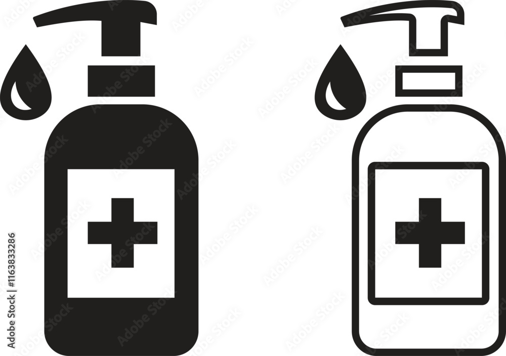 Hand sanitizer icon set. black design in trendy style. Vector icon isolated on white background. icon for hospital. Vector
Hand sanitizer icon set. black design in trendy style. Vector icon isolated on white background. icon for hospital. Vector