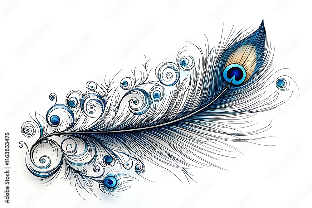 custom made wallpaper toronto digitalIntricate Peacock Feather in Smooth Artistic Detail