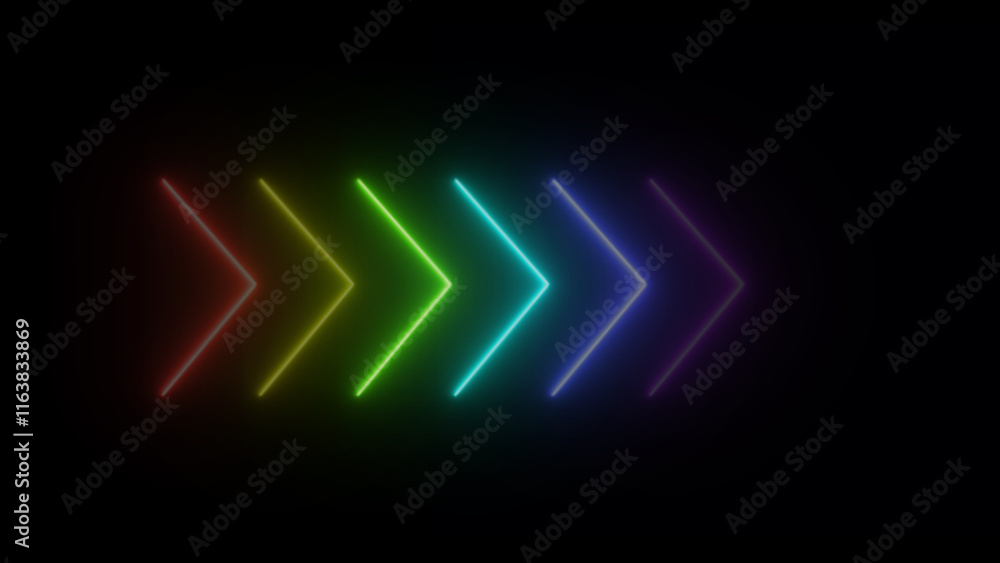 Neon Right arrow icon illustration. neon glowing direction arrow icon. Neon Right arrow icon illustration. neon glowing direction arrow icon.