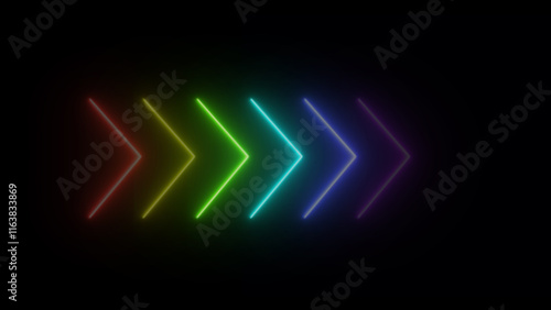 Wallpaper Mural Neon Right arrow icon illustration. neon glowing direction arrow icon. Torontodigital.ca
