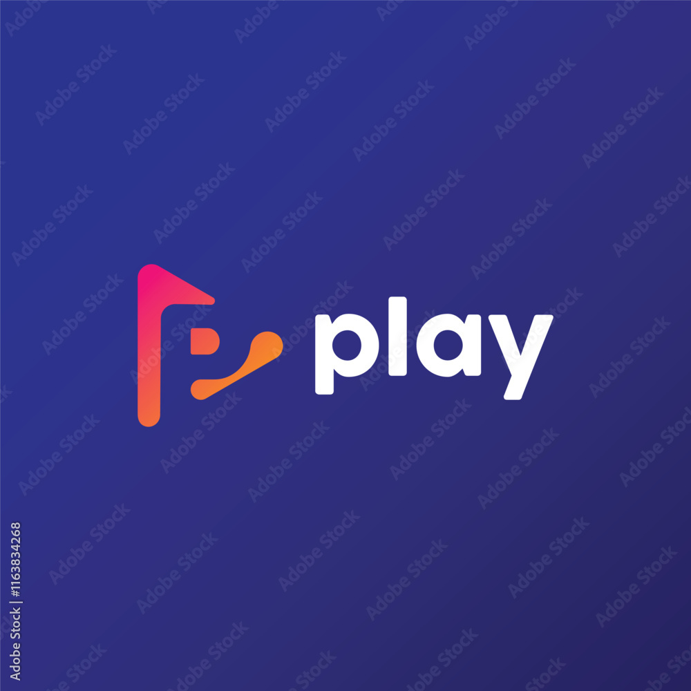 Vibrant, Modern Play Button Logo Design Template Vibrant, Modern Play Button Logo Design Template