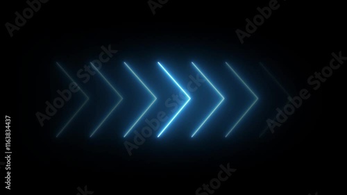 Wallpaper Mural Neon colorful arrow go on right site. Animation by arrow on background. Arrow Loop Animation video direction concept. on a black background. Torontodigital.ca