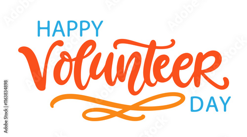 International volunteer day banner hand lettering