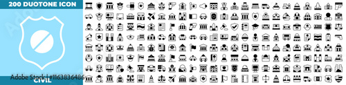 Civil Duotone Editable Icons set.