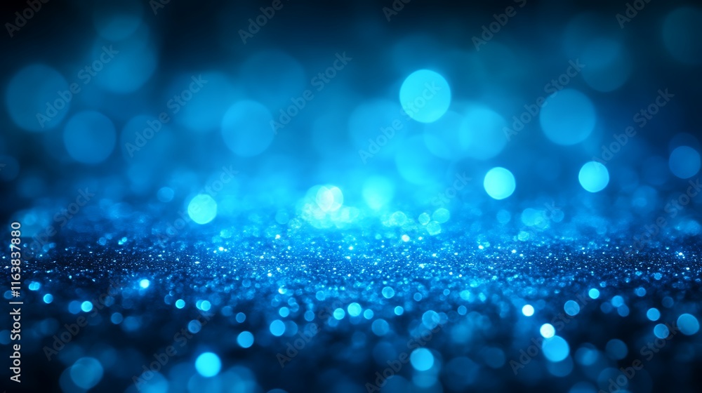 Blue Glitter Background With Bokeh Lights Blue Glitter Background With Bokeh Lights
