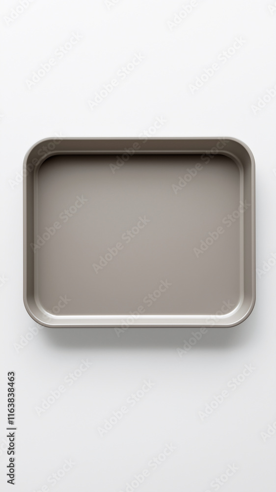 Clean lunch tray set on a minimalist surface ready for meal preparation and presentation Clean lunch tray set on a minimalist surface ready for meal preparation and presentation