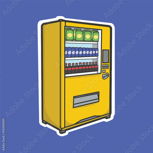 Vending Machine Sticker Vector Cute Illustration