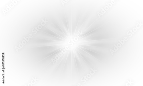 PNG sunlight with special lens flare effect. Vector light effect.