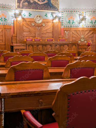 interior of old a conference hall