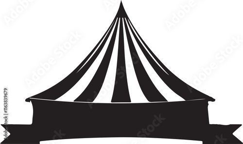 black and white sarcasm tent silhouette design
