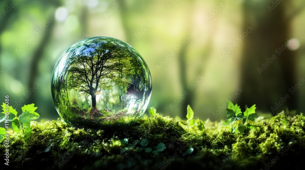 Serene Conservation Scene in Warm Green Light Serene Conservation Scene in Warm Green Light