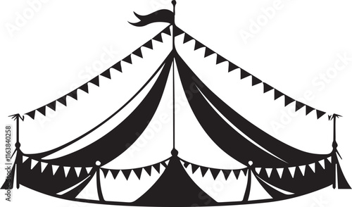 black and white sarcasm tent silhouette design