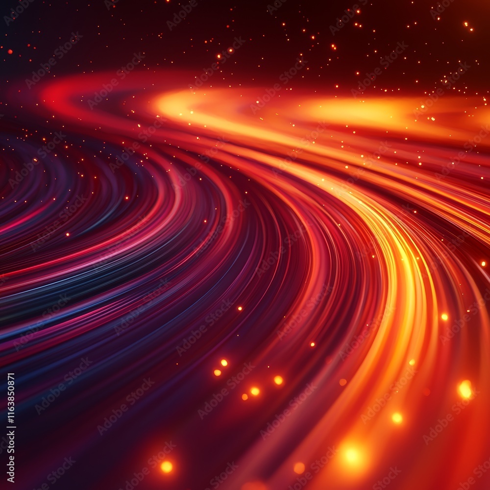 Swirling Hues of Orange and Red Create a Mesmerizing Cosmic Pathway Under a Starry Night Sky Swirling Hues of Orange and Red Create a Mesmerizing Cosmic Pathway Under a Starry Night Sky