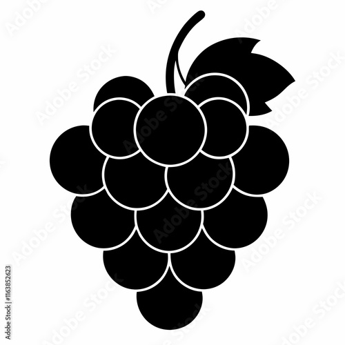 Minimalist Grape Silhouette Vector Art
