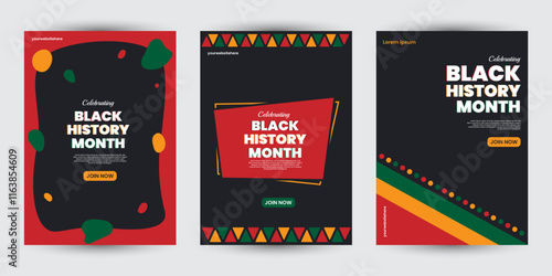Collection of Black history month design for social media posts, greeting card, cover, sale promotion templates. Celebrating black history month