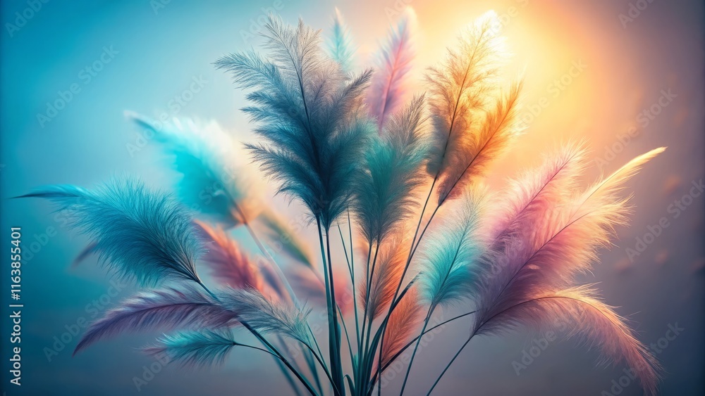 Fototapeta premium Abstract vibrant silhouette with delicate forms in light and shadow for creative design projects