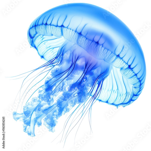 Beautiful Moon Jellyfish Isolated for Educational Use on Transparent PNG background.