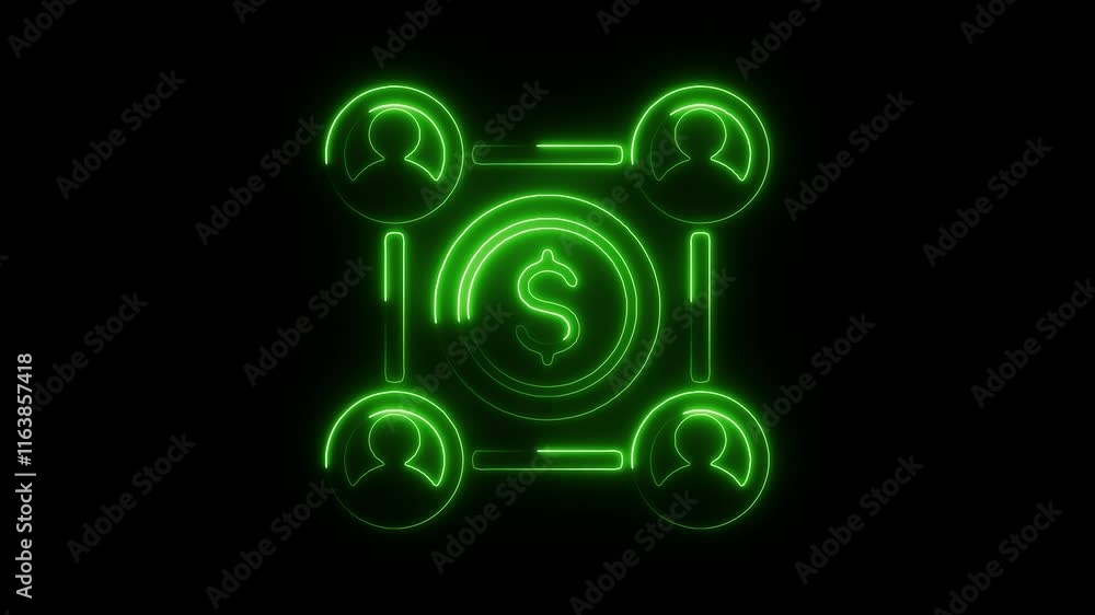Glowing Neon Group Icon Animation on Black Background - HD Motion Graphics Video for Teamwork and Collaboration Glowing Neon Group Icon Animation on Black Background - HD Motion Graphics Video for Teamwork and Collaboration