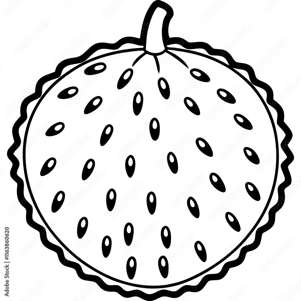 Minimalist Soursop Line Art Vector Design Minimalist Soursop Line Art Vector Design