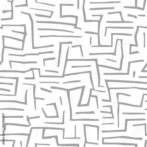 Abstract seamless geometric maze pattern. Vector illustration