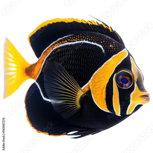 Regal Tang Fish Isolated for Aquatic Theme Designs on Transparent PNG background. photo