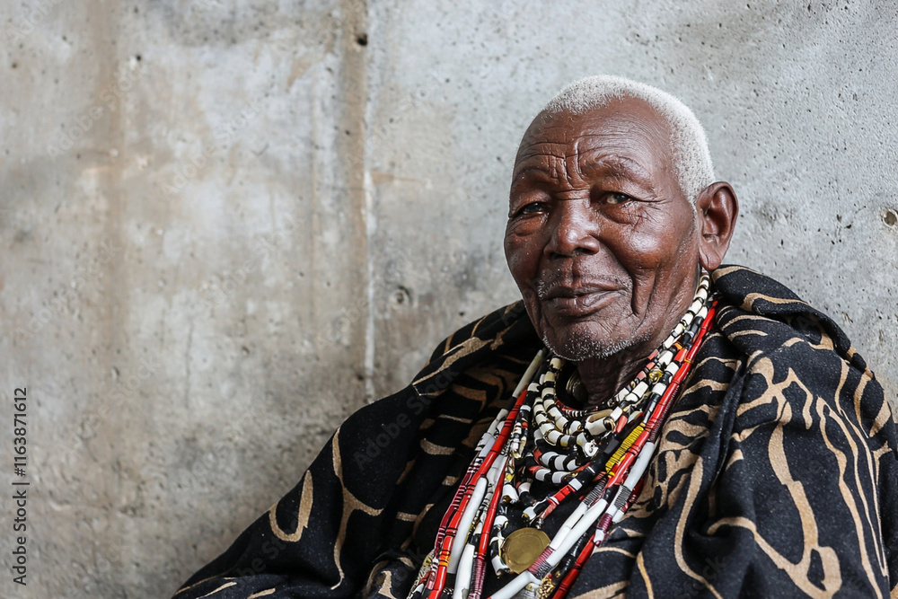 Elderly African man in traditional wear Elderly African man in traditional wear