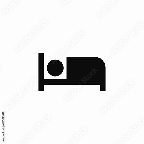 hotel bed room sleep icon sign vector