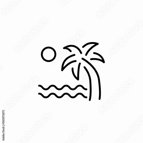 palm island sun icon sign vector