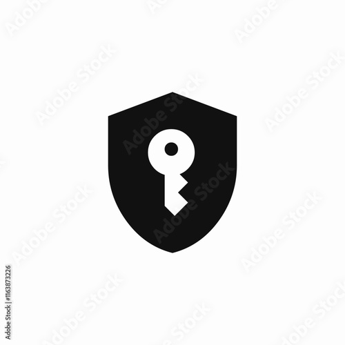 protection shield key icon sign vector