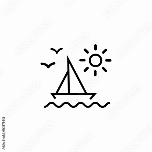 sail boat sea icon sign vector