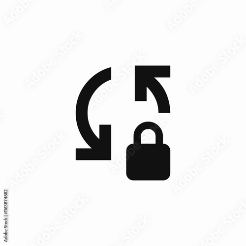 synchronization lock icon sign vector