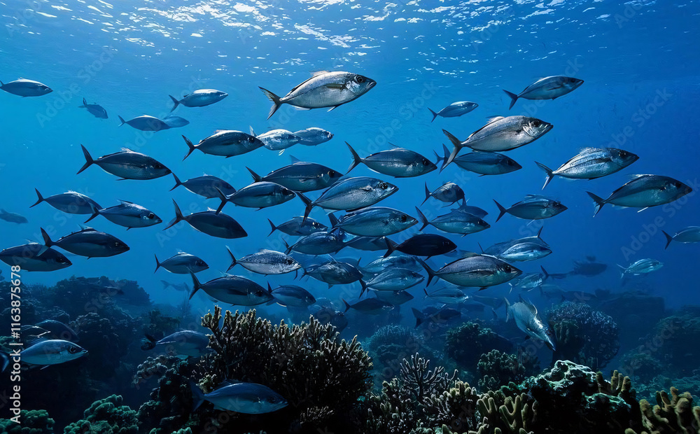 Naklejka premium 해양 생태계의 다양성과 중요성 / The Diversity and Importance of Marine Ecosystems
