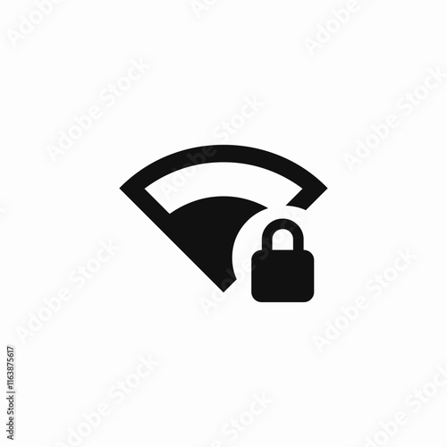 wifi lock protection icon sign vector