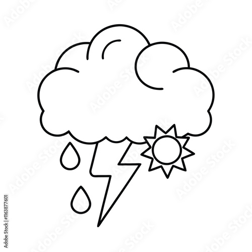 Cloud Icon Black Line | Clouds Illustration | Weather Climate Symbol | Cloud Outline