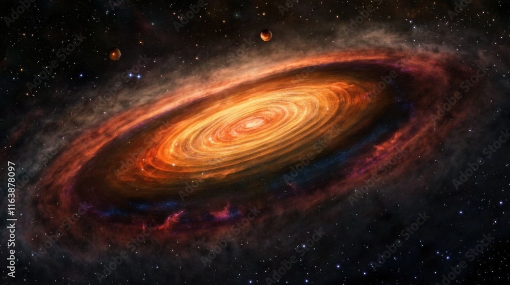 Astronomy in a galaxy concept with planets Astronomy in a galaxy concept with planets
